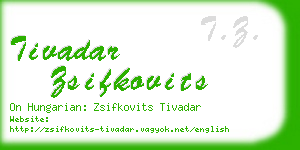 tivadar zsifkovits business card